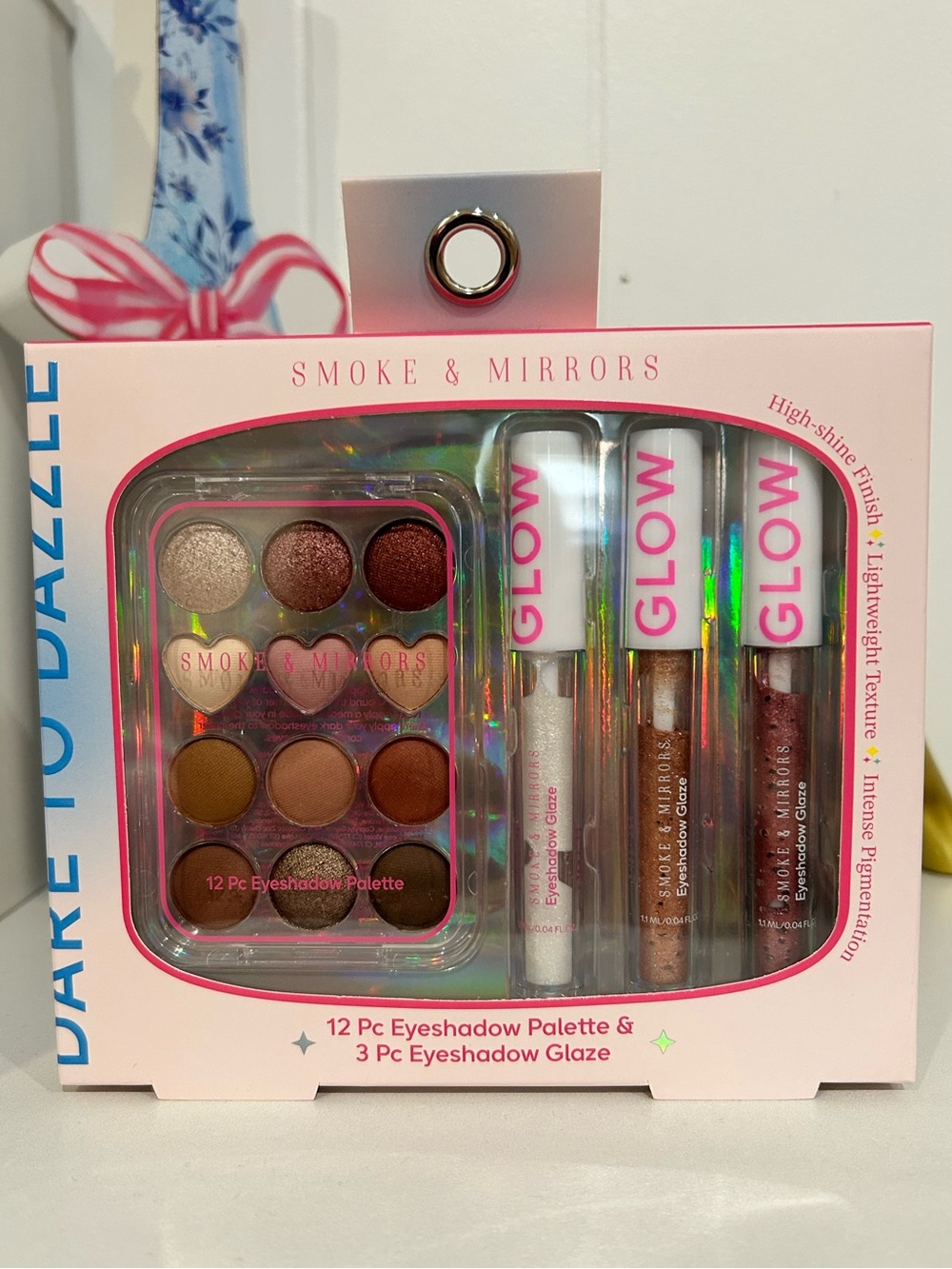 Smoke & Mirrors GLOW Eyeshadow Palette & Glaze Set — Pink/Bronze Shades